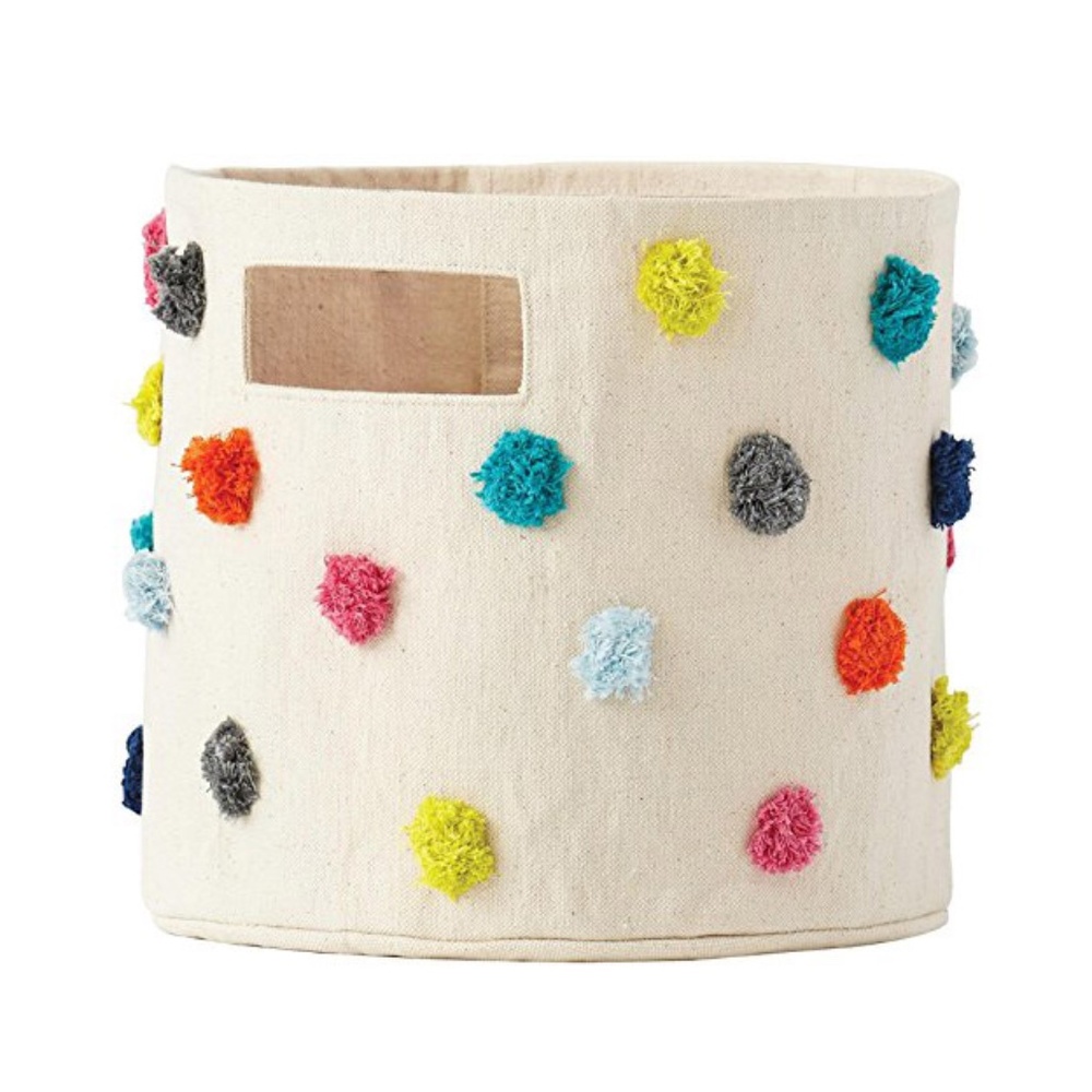 Authentic Pehr Multicolor Pom Pom Basket - Pint Size